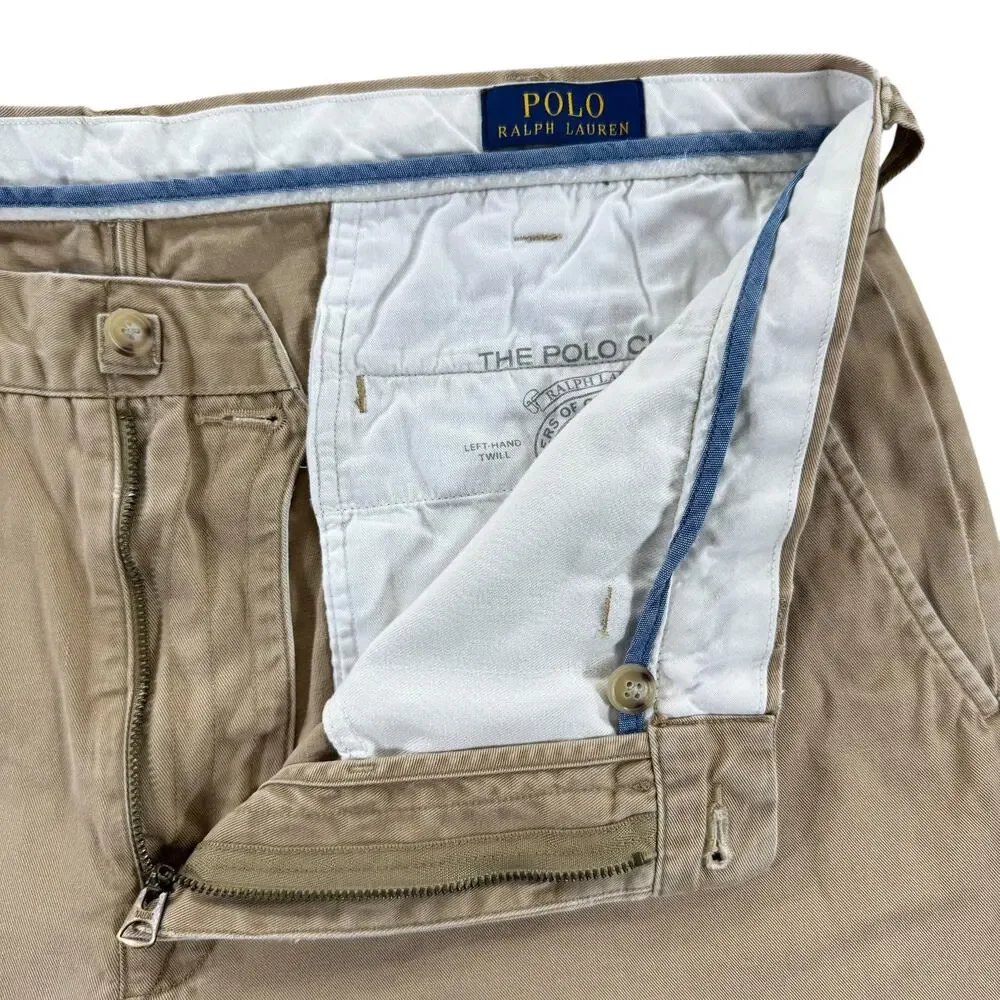 Polo Ralph Lauren Chino Pants Mens 38/32 Khaki Tan Classic Fit Cotton Twill Prep